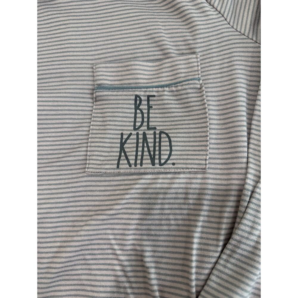 Rae Dunn Be Kind Pajama Set Pink Gray Stripe Top S Pants M Lounge - Picture 3 of 5